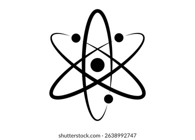 atom symbol icon, atom isolated on white background.