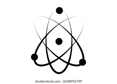 atom symbol icon, atom isolated on white background.