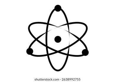 atom symbol icon, atom isolated on white background.