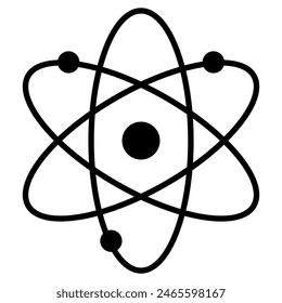 Icono de símbolo de átomo. Ilustración vectorial