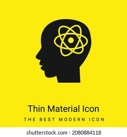 Atom Symbol In Man Head minimal bright yellow material icon