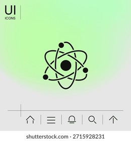 Símbolo del átomo - icono de la ciencia. Elemento para su diseño