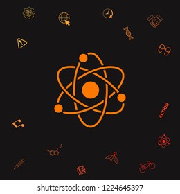 Atom symbol - science icon. Graphic elements for your design