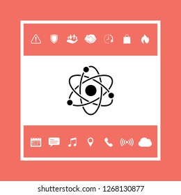 Atom symbol - science icon. Graphic elements for your design