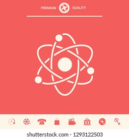 Atom symbol - science icon. Graphic elements for your design