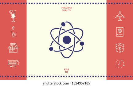 Atom symbol - science icon. Graphic elements for your design