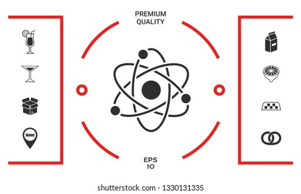 Atom symbol - science icon. Graphic elements for your design