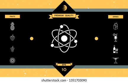 Atom symbol - science icon. Graphic elements for your design