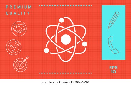 Atom symbol - science icon. Graphic elements for your design