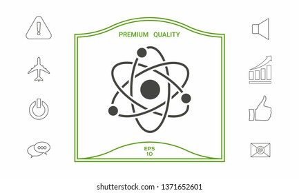 Atom symbol - science icon. Graphic elements for your design