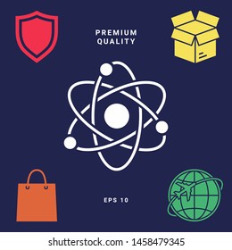 Atom symbol - science icon. Graphic elements for your design
