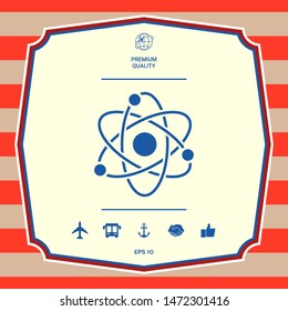 Atom symbol - science icon. Graphic elements for your design