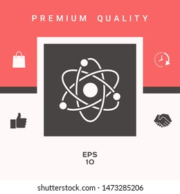 Atom symbol - science icon. Graphic elements for your design