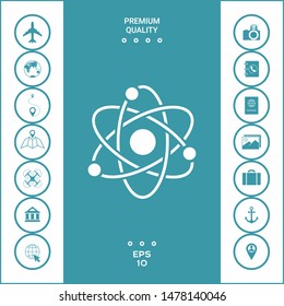 Atom symbol - science icon. Graphic elements for your design