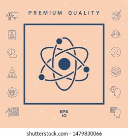 Atom symbol - science icon. Graphic elements for your design