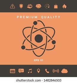 Atom symbol - science icon. Graphic elements for your design