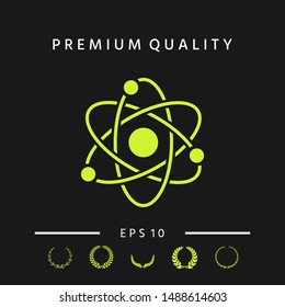 Atom symbol - science icon. Graphic elements for your design