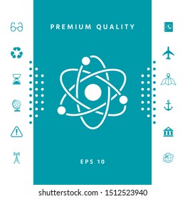 Atom symbol - science icon. Graphic elements for your design