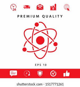 Atom symbol - science icon. Graphic elements for your design