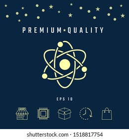 Atom symbol - science icon. Graphic elements for your design