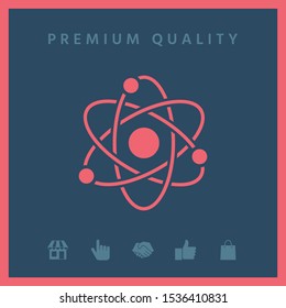 Atom symbol - science icon. Graphic elements for your design
