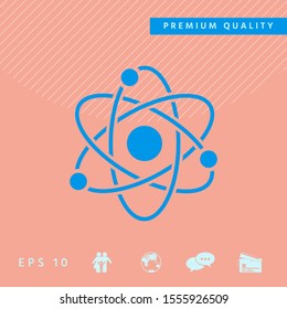 Atom symbol - science icon. Graphic elements for your design