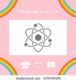 Atom symbol - science icon. Graphic elements for your design