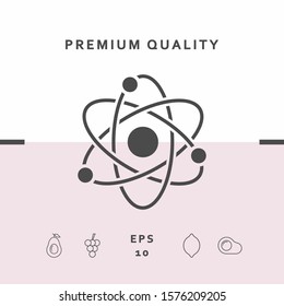 Atom symbol - science icon. Graphic elements for your design