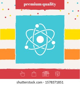 Atom symbol - science icon. Graphic elements for your design