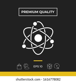 Atom symbol - science icon. Graphic elements for your design