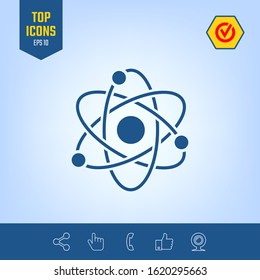 Atom symbol - science icon. Graphic elements for your design
