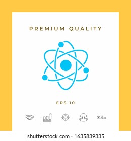 Atom symbol - science icon. Graphic elements for your design