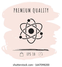Símbolo Atom - icono de la ciencia. Elementos gráficos para el diseño