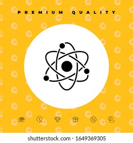 Símbolo Atom - icono de la ciencia. Elementos gráficos para el diseño