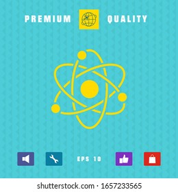 Atom symbol - science icon. Graphic elements for your design