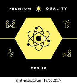 Atom symbol - science icon. Graphic elements for your design