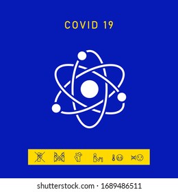 Atom symbol - science icon. Graphic elements for your design