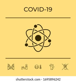 Símbolo Atom - icono de la ciencia. Elementos gráficos para el diseño