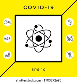 Símbolo Atom - icono de la ciencia. Elementos gráficos para el diseño