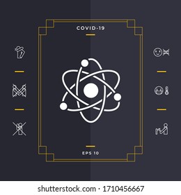 Atom symbol - science icon. Graphic elements for your design