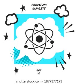 Atom symbol - science icon. Graphic elements for your design