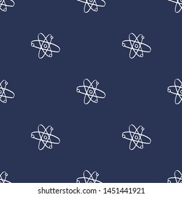 Atom symbol Seamless Pattern hand drawn. Vector Illustration.