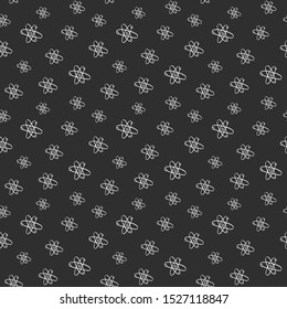 Atom symbol Seamless Pattern hand drawn. Vector Illustration.