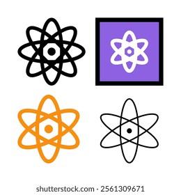 Atom symbol vector illustration. Simple Atom symbol with icon emoji design.