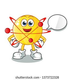atom talking mascot vector cartoon art illustration