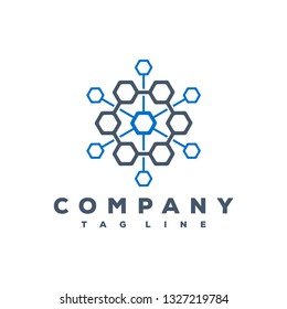 atom tech logo vector