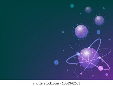 Átomo, tecnología, ciberespacio, sistema digital, fondo