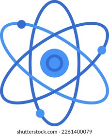 Icono de la tecnología Átom con estilo duotónico azul. Computación, diagrama, descarga, archivo, carpeta, gráfico, laptop. Ilustración del vector