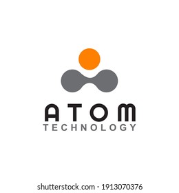 Atom technology logo design vector template