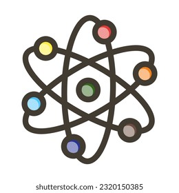 Atom Thick Line Filled Colors For Personal And Commercial Use.
